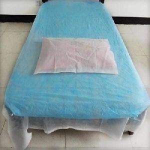 Blue Cotton Plain Disposable Bed Sheets, for Hospital, Size : Standard